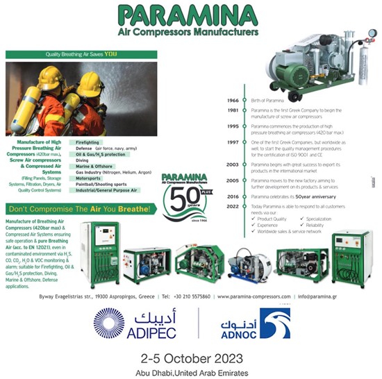 <p>PARAMINA @paramina_aircompressors proudly announces our first participation in ADIPEC @adipec_official , one of the most famous Oil & Gas exhibitions worldwide.</p>
%>